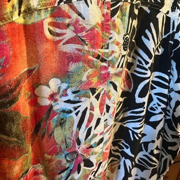 Chico's Multi-Color Tropical Floral 100% Linen Button-Up Shirt (NWOT) - Picture 11 of 11